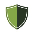 Green shield icon symbol with a decorative white border, badge element for security and protection, vector illustration Royalty Free Stock Photo