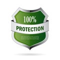 Green shield protection vector icon Royalty Free Stock Photo