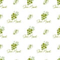 Green Shine Muscat Grapes Vector Graphic Seamless Pattern