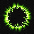 Green Shine Starburst Flare Flash with Rays and Sparks on Transparent Background Royalty Free Stock Photo