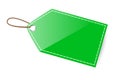Green Shining Blank Tag at white background