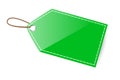 Green Shining Blank Tag at white background Royalty Free Stock Photo
