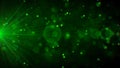 Green Shiny Air Light burst with Blurry Sparks Bokeh Circles Glitter Dust Background Royalty Free Stock Photo