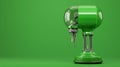 Green Shiny Metal Drill Press in Studio with Green Background and Copy Space Royalty Free Stock Photo