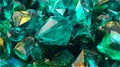 green shiny raw emerald gemstone. Royalty Free Stock Photo