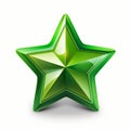 a green shiny star icon on a white background Royalty Free Stock Photo
