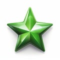 a green shiny star icon on a white background Royalty Free Stock Photo