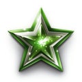 a green shiny star on a white background Royalty Free Stock Photo