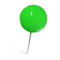 Green Shiny Thumbtack On White Background Royalty Free Stock Photo