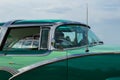 Green shiny vintage Ford car. Beautiful Ford Crown Victoria Royalty Free Stock Photo