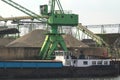 Green ship crane Royalty Free Stock Photo