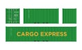 Green Shipping Cargo Container for Logistics and Transportation Isolated On White Background Vector Illustration Easy To Change