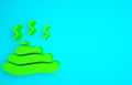 Green Shit icon isolated on blue background. Minimalism concept. 3d illustration 3D render