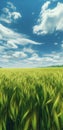 Green shoots of grain against the blue sky 1690448106157 8 Royalty Free Stock Photo