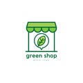 Green Shop Nature Leaf Logo Design