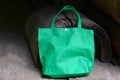 Green shopping fabric bag Royalty Free Stock Photo
