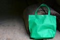 Green shopping fabric bag Royalty Free Stock Photo