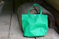 Green shopping fabric bag Royalty Free Stock Photo