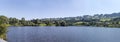 green shore of Vorsee at Rottachsee Alpine lake, Oy-Mittelberg, Germany