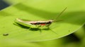 a green, short horned gaudy grasshopper Royalty Free Stock Photo