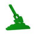 Green Shovel in the ground icon isolated on transparent background. Gardening tool. Tool for horticulture, agriculture