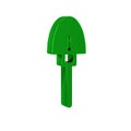 Green Shovel icon isolated on transparent background. Gardening tool. Tool for horticulture, agriculture, farming.