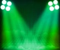 Green Show Room Spotlights Stage Background