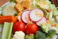 Green side salad with fresh vegetables close-up Royalty Free Stock Photo