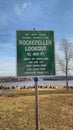 Green sign for Rockefeller Lookout