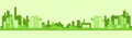Green Silhouette Eco City Flat Vector Royalty Free Stock Photo