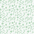 Green silhouette of microorganisms, bacteria, germs seamless pattern. Royalty Free Stock Photo
