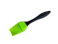 Green silicone culinary brush with black handle