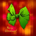 Green Silk Bow Merry Christmas Royalty Free Stock Photo