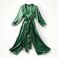 Green Velvet Dress: Precisionist Style Vector With Innovating Techniques