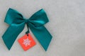 Green silk ribbon bow Royalty Free Stock Photo