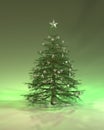 Green Silver Christmas Tree Royalty Free Stock Photo