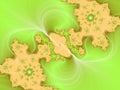 Fractal. Green yellow forms decorative abstract fractal, flower design, leaves, background Royalty Free Stock Photo