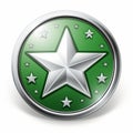 a green and silver star icon on a white background Royalty Free Stock Photo