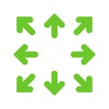 Green simple arrows in 8/eight different directions