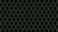 Green six-rayed star on black background. Geometric seamless pattern..