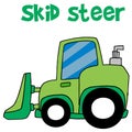 Green skid steer cartoon vector Royalty Free Stock Photo