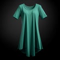 Green Skirted Shirt: Realistic, Detailed, And Elegant Teal Dress