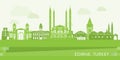 Green Skyline panorama of city of Edirne, Turkey Royalty Free Stock Photo