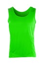 Green sleeveless sports top isolated