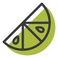 Green slice of lime, icon