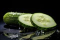 Green Sliced cucumber. Generate Ai