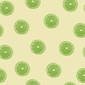 Green Sliced Lemon Seamless Pattern