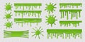 Green slime. Dirty goo splat, realistic paint blob splash isolated design template, toxic slimy mucus. Vector green