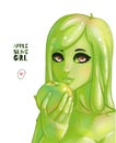 Green slime girl