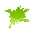 Green slime. Goo blob splashes, toxic dripping mucus. Slimy splodge and drops, liquid borders. Cartoon isolated vector